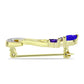 Goldplattierte Silberbrosche mit blauem Achat und marokkanischem Amethyst
