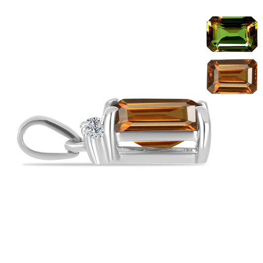 Silberanhänger mit Zultanit aus Anatolien und weißem Topas