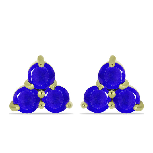 Goldplattierte Silberohrringe mit blauem Achat