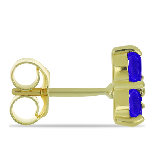 Goldplattierte Silberohrringe mit blauem Achat