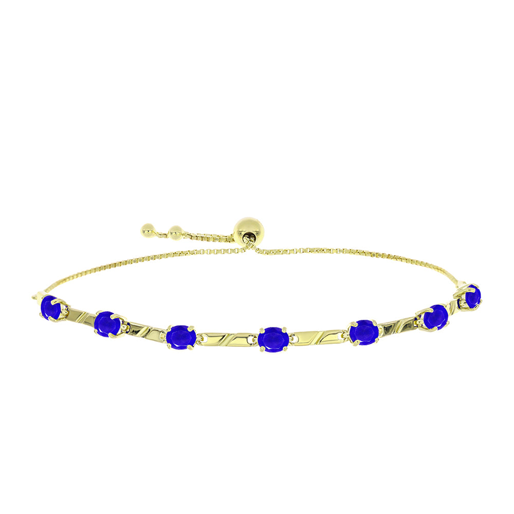 Goldplattiertes Silberarmband mit blauem Achat