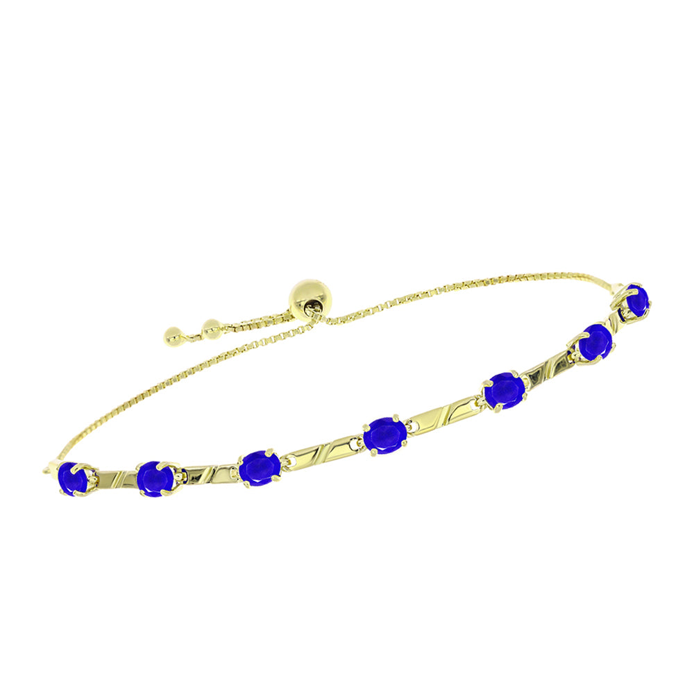 Goldplattiertes Silberarmband mit blauem Achat
