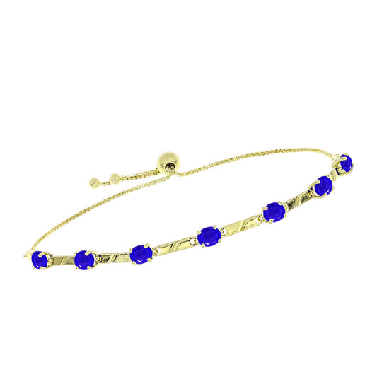 Goldplattiertes Silberarmband mit blauem Achat