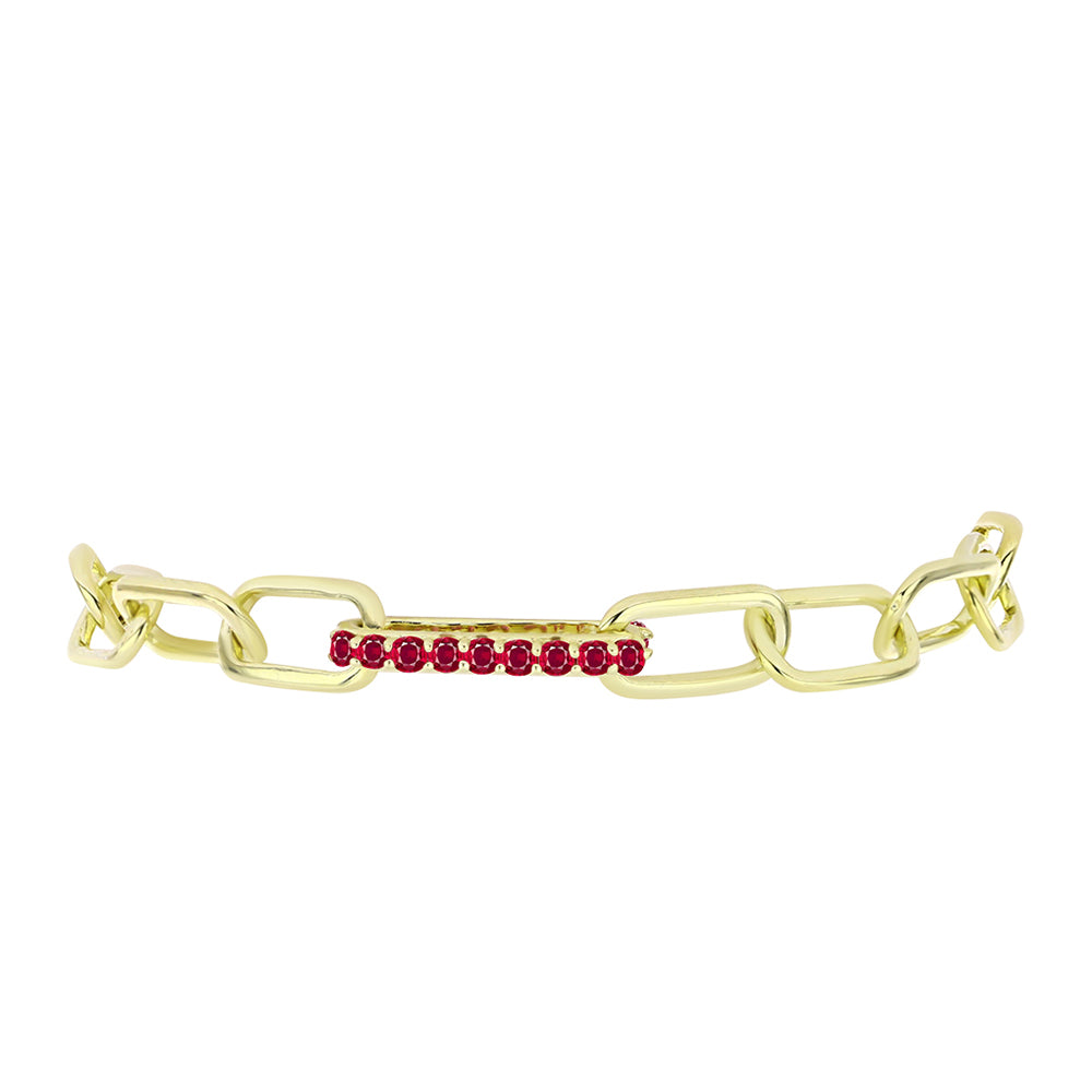 Goldplattiertes Silberarmband mit Rubin aus Madagaskar 2 