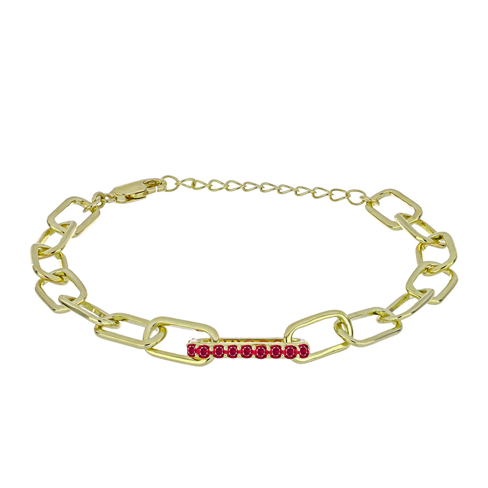 Goldplattiertes Silberarmband mit Rubin aus Madagaskar 1 