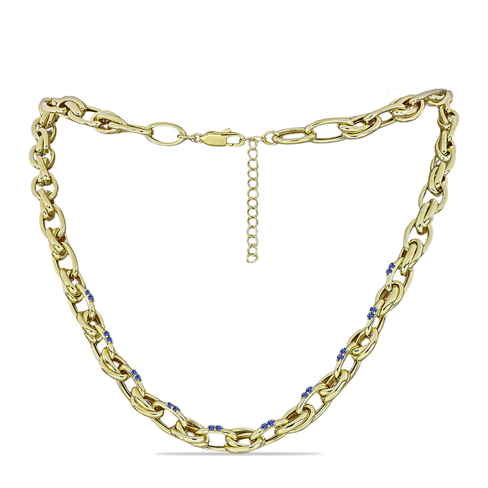 Goldplattierte Silberhalskette mit Tansanit 1 