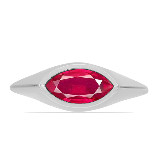 Silberring mit Rubin aus Madagaskar