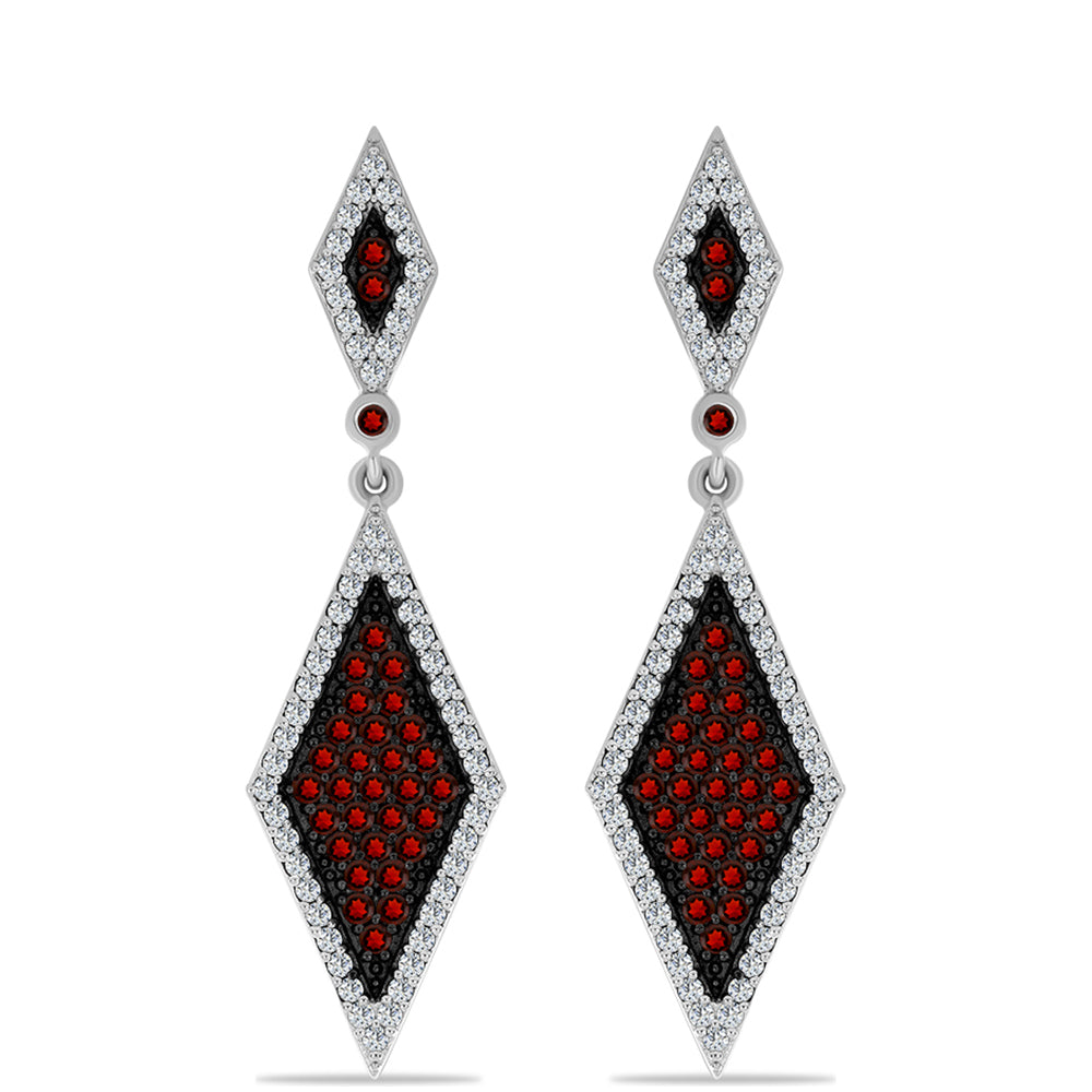 Silberohrringe mit Barton Granat und weißem Topas 1 