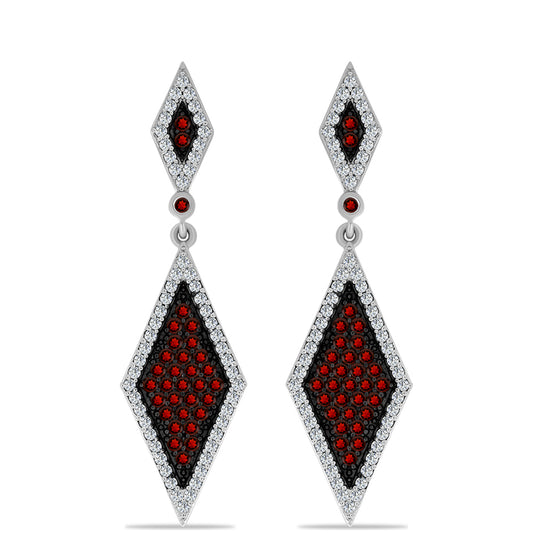 Silberohrringe mit Barton Granat und weißem Topas