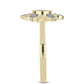 Goldplattierter Silberring mit rotem Diamant und weißem Diamant