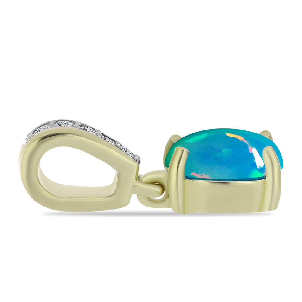 Goldplattierter Silberanhänger mit äthiopischem Paraiba-Blauopal und weißem Topas 2 