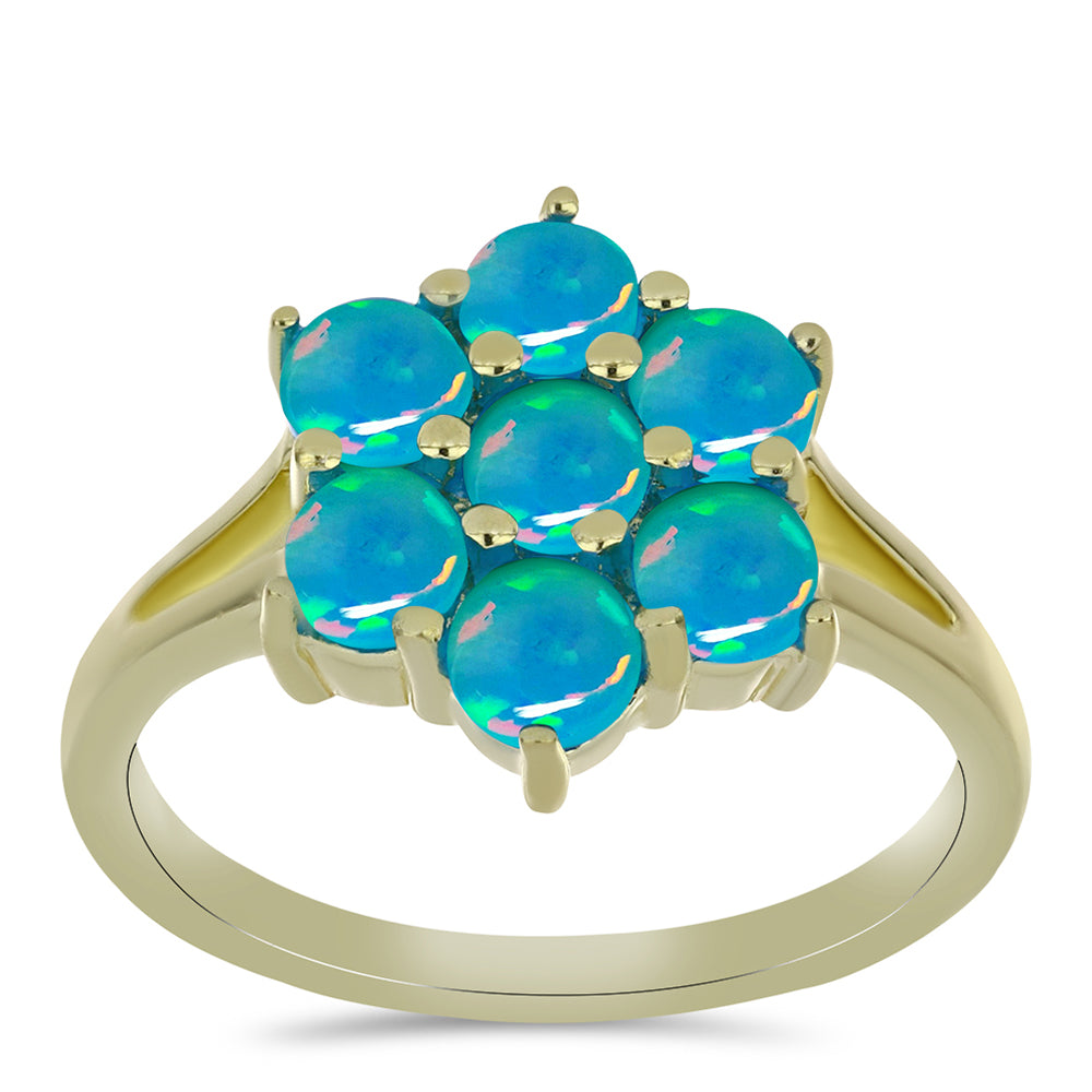 Goldplattierter Silberring mit äthiopischem Paraiba-Blauopal