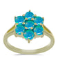 Goldplattierter Silberring mit äthiopischem Paraiba-Blauopal