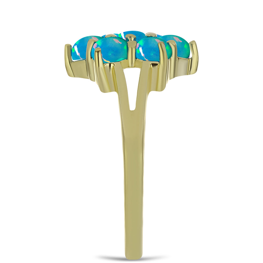 Goldplattierter Silberring mit äthiopischem Paraiba-Blauopal
