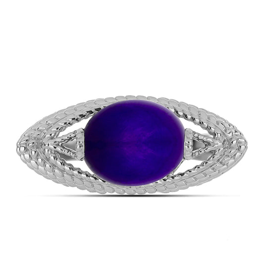 Silberring mit lila Jade