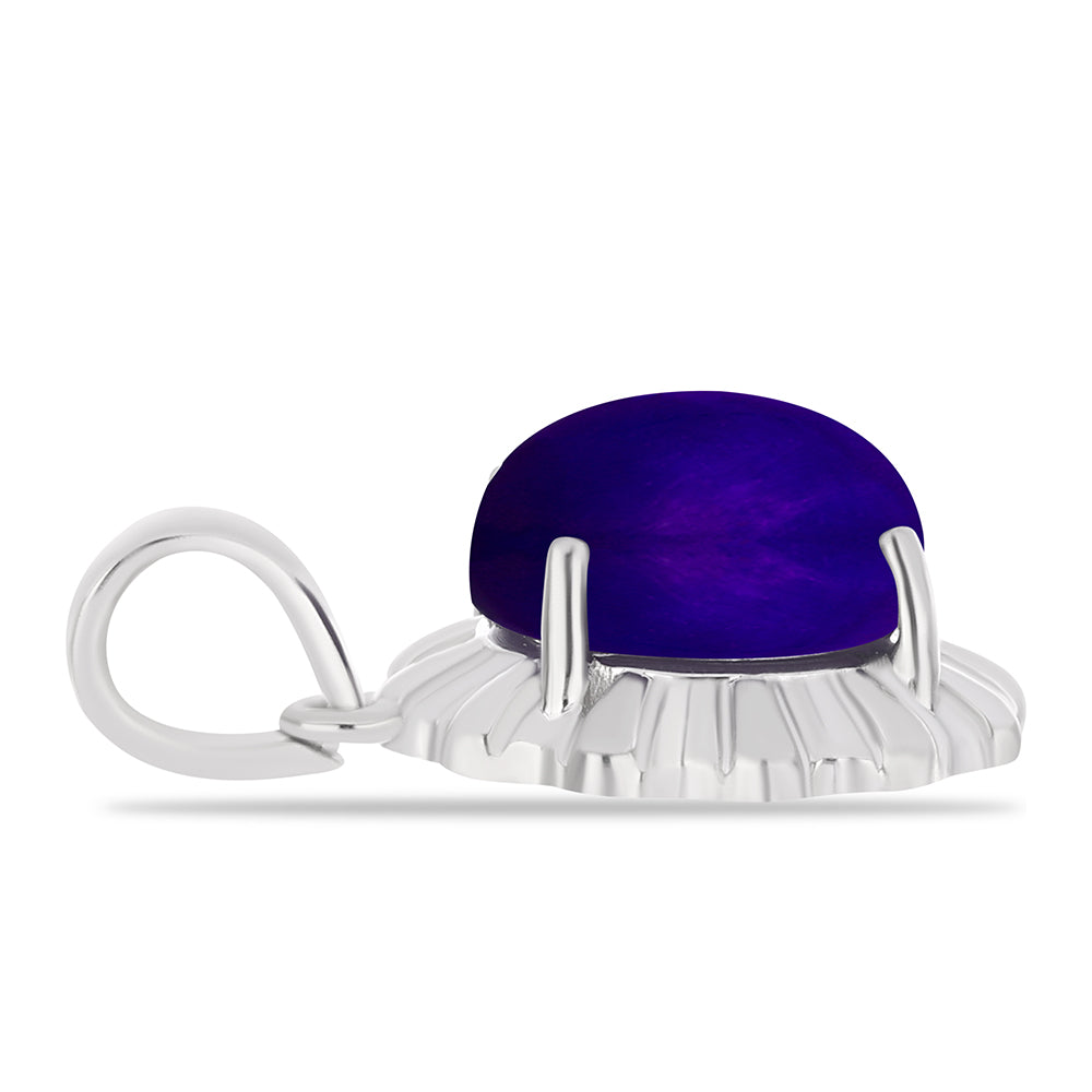 Silberanhänger mit lila Jade 2 