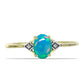 Goldplattierter Silberring mit äthiopischem Paraiba-Blauopal und weißem Topas