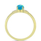 Goldplattierter Silberring mit äthiopischem Paraiba-Blauopal und weißem Topas