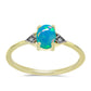 Goldplattierter Silberring mit äthiopischem Paraiba-Blauopal und weißem Topas
