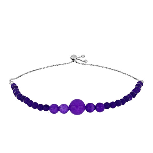 Silberarmband mit lila Jade