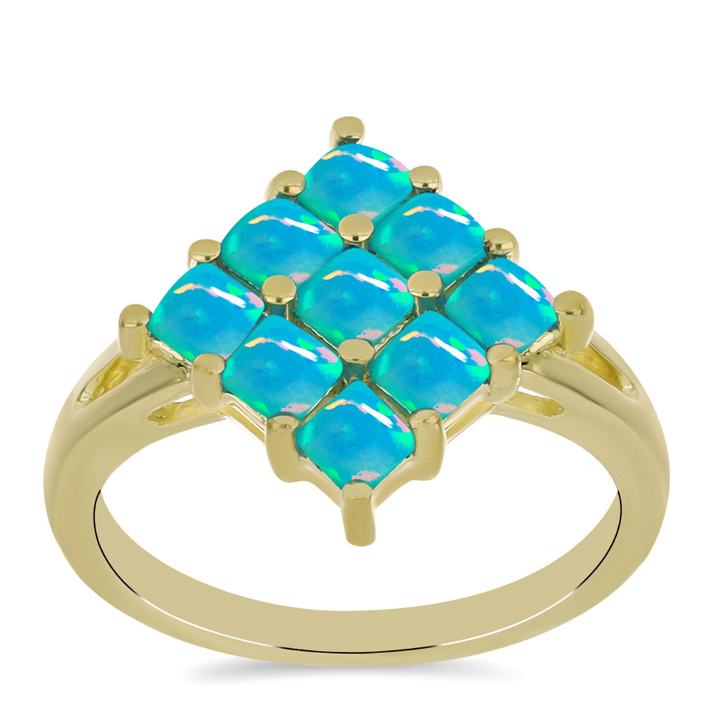 Goldplattierter Silberring mit äthiopischem Paraiba-Blauopal