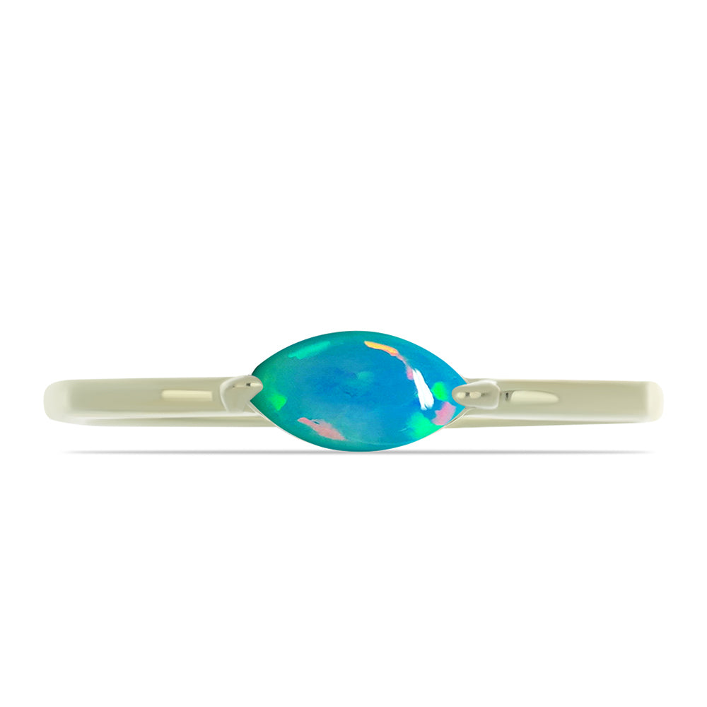 Goldplattierter Silberring mit äthiopischem Paraiba-Blauopal 1 