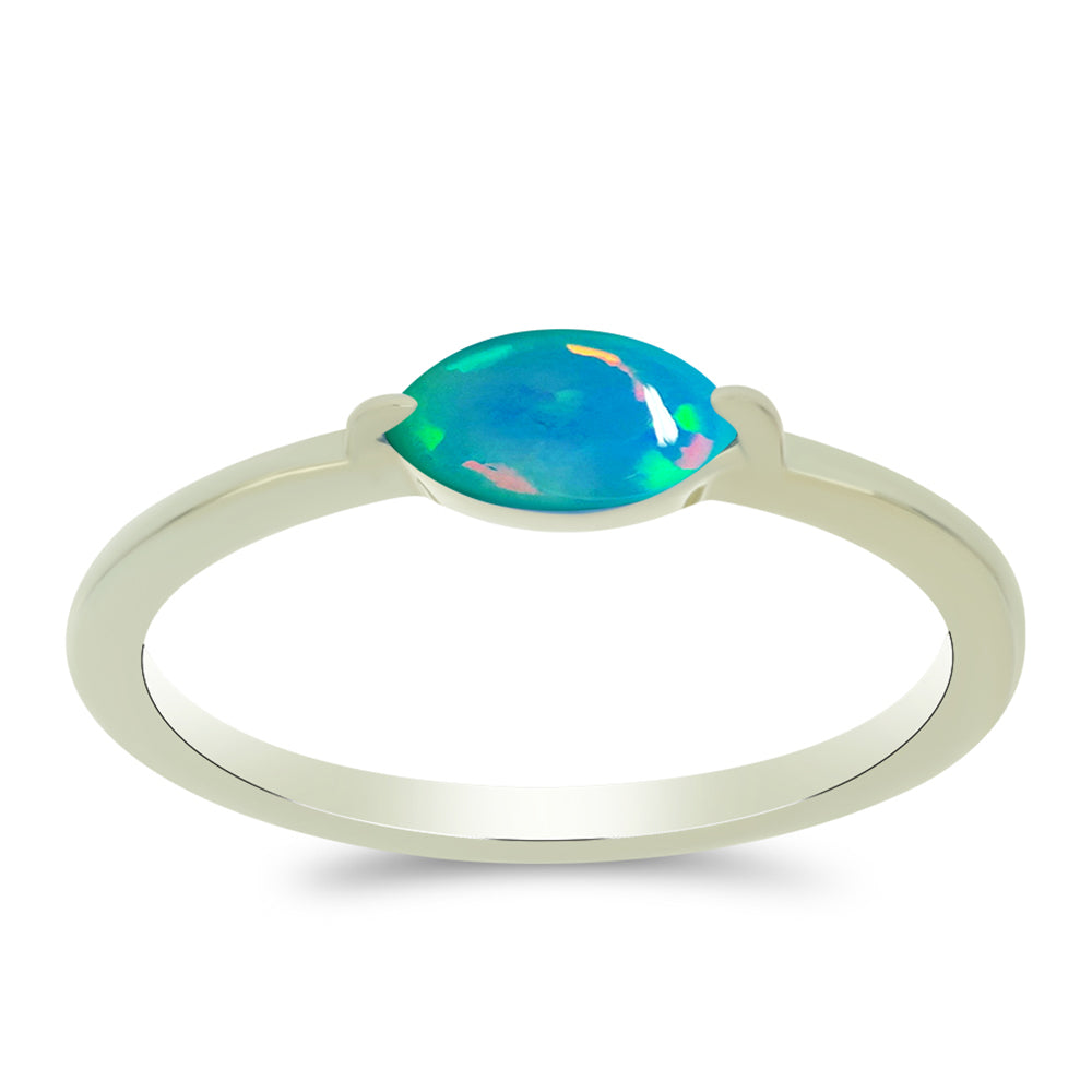 Goldplattierter Silberring mit äthiopischem Paraiba-Blauopal 3 