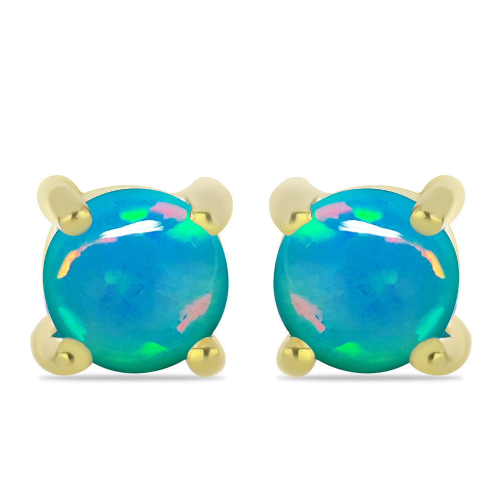 Goldplattierte Silberohrringe mit äthiopischem Paraiba-Blauopal 1 
