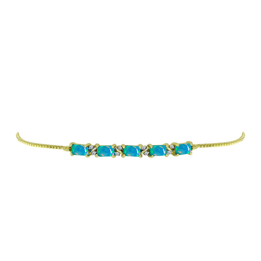Goldplattiertes Silberarmband mit äthiopischem Paraiba-Blauopal und weißem Topas