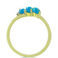 Goldplattierter Silberring mit äthiopischem Paraiba-Blauopal und weißem Topas