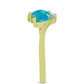Goldplattierter Silberring mit äthiopischem Paraiba-Blauopal und weißem Topas