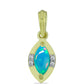 Goldplattierter Silberanhänger mit äthiopischem Paraiba-Blauopal und weißem Topas