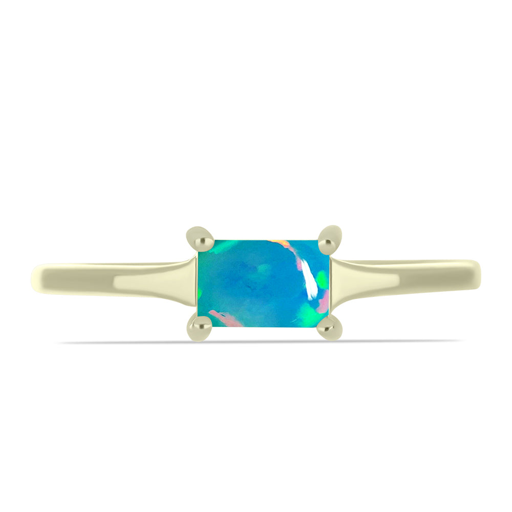 Goldplattierter Silberring mit äthiopischem Paraiba-Blauopal 1 
