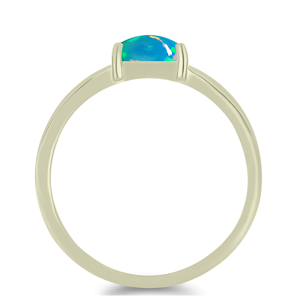 Goldplattierter Silberring mit äthiopischem Paraiba-Blauopal 2 