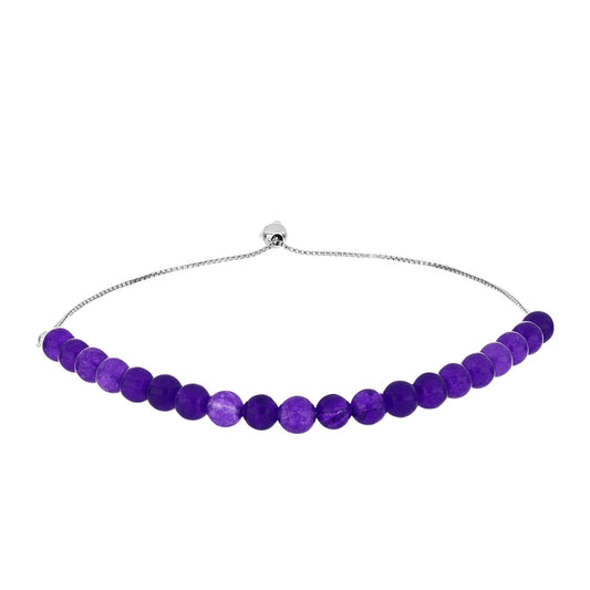 Silberarmband mit lila Jade