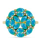 Goldplattierter Silberring mit äthiopischem Paraiba-Blauopal und weißem Topas