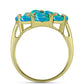 Goldplattierter Silberring mit äthiopischem Paraiba-Blauopal und weißem Topas