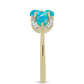 Goldplattierter Silberring mit äthiopischem Paraiba-Blauopal und weißem Topas