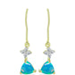 Goldplattierte Silberohrringe mit äthiopischem Paraiba-Blauopal und weißem Topas