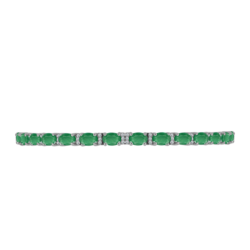 Silberarmband mit brasilianischem Smaragd und weißem Topas 2 