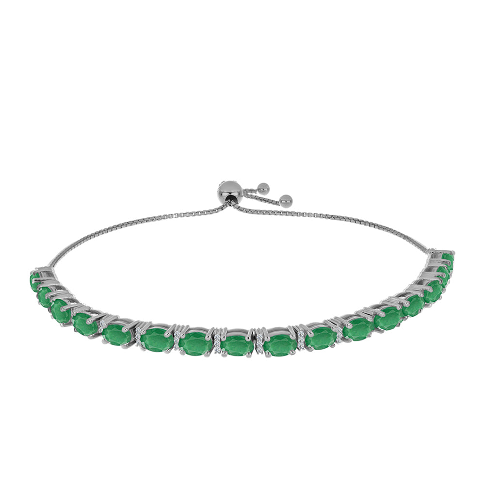 Silberarmband mit brasilianischem Smaragd und weißem Topas 1 