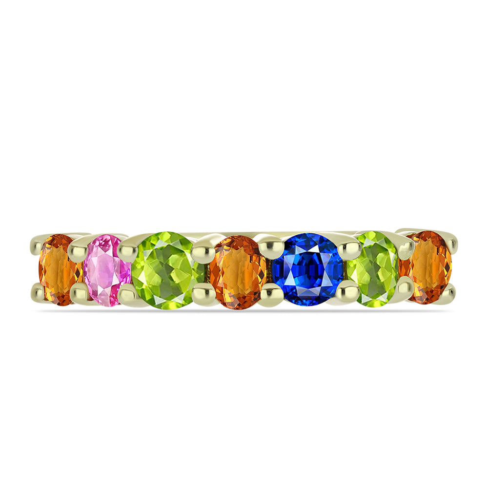 Goldplattierter Silberring mit regenbogenfarbenem Rosebery Saphir 2 