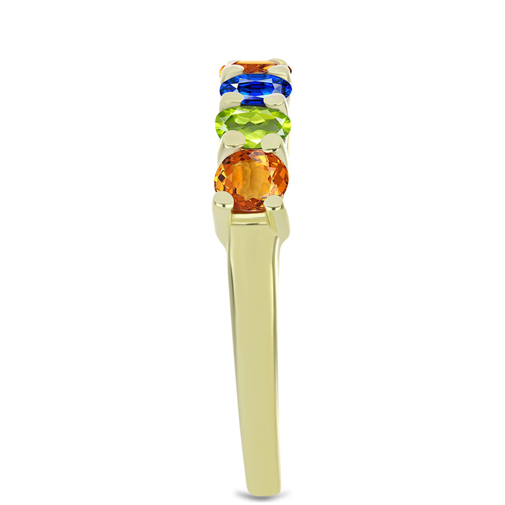 Goldplattierter Silberring mit regenbogenfarbenem Rosebery Saphir 4 