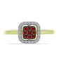Goldplattierter Silberring mit rotem Diamant