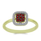 Goldplattierter Silberring mit rotem Diamant