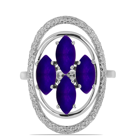 Silberring mit lila Jade