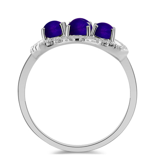 Silberring mit lila Jade