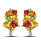 Goldplattierte Silberohrringe mit regenbogenfarbenem Rosebery Saphir und weißem Topas