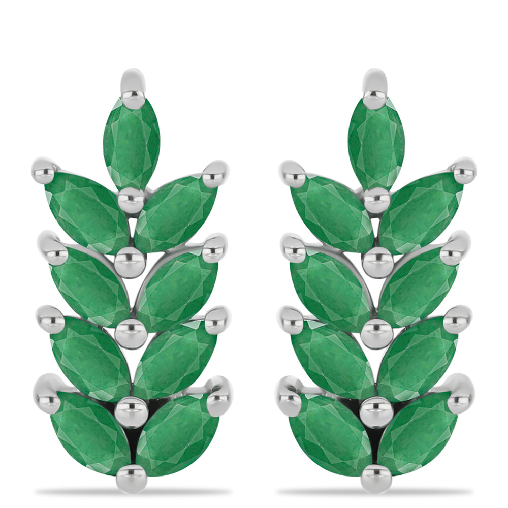 Silberohrringe mit brasilianischem Smaragd 3 