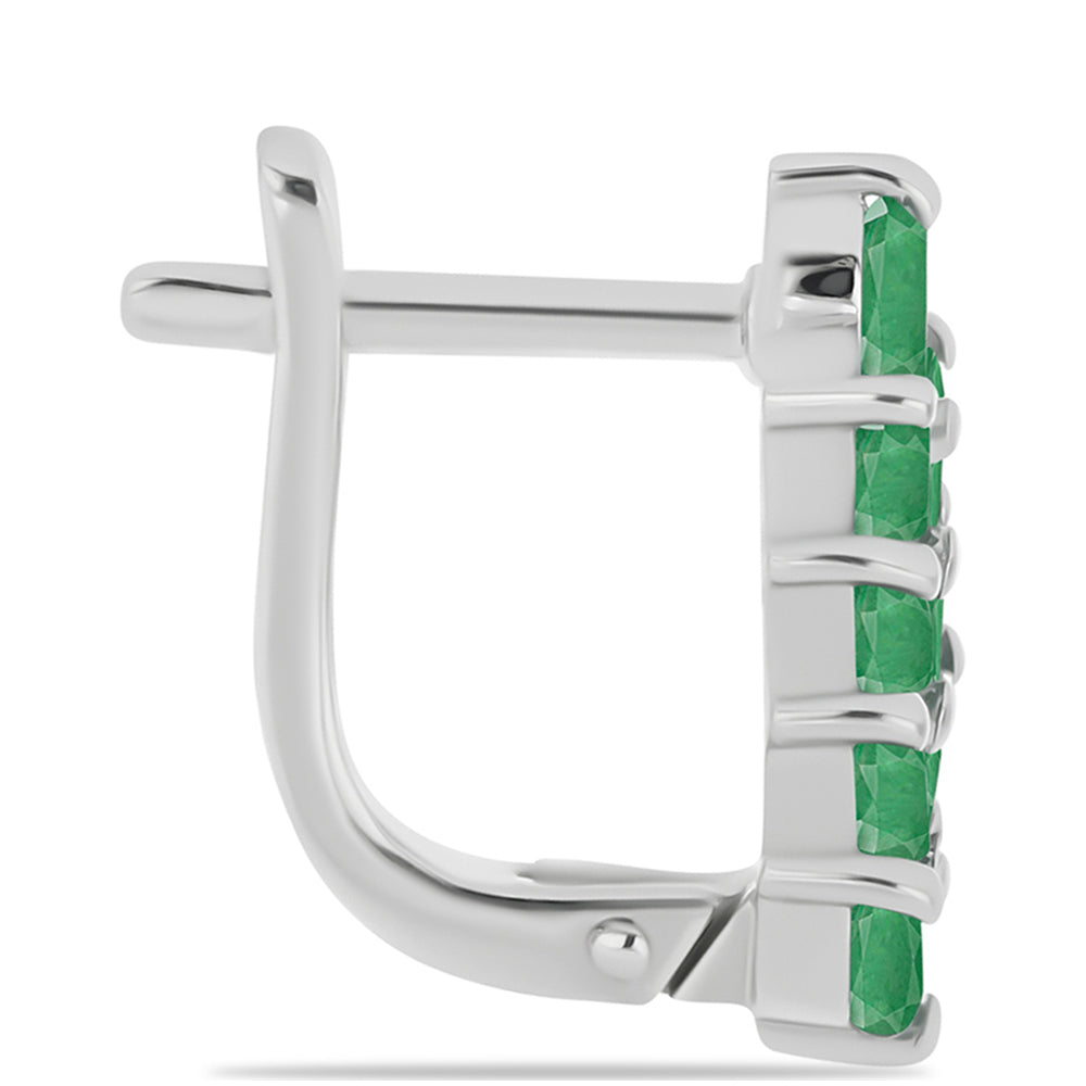 Silberohrringe mit brasilianischem Smaragd 4 